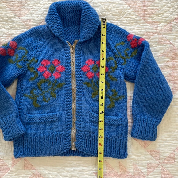 Incredible hand knit floral wool jacket - Picture 4 of 6